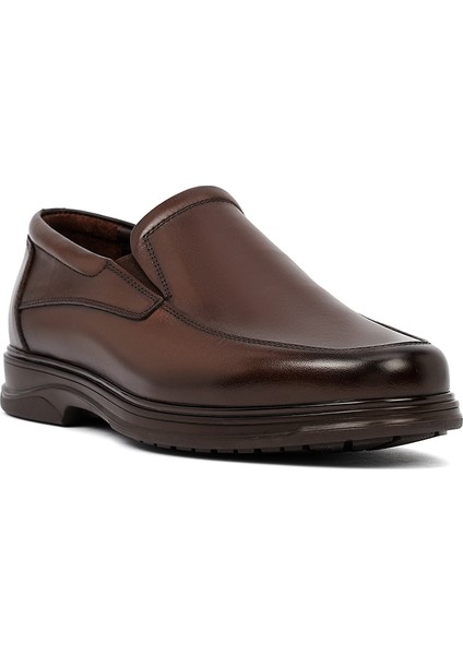 Erkek Kahverengi Deri Casual Loafer 25WFD676218