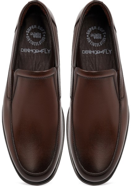 Erkek Kahverengi Deri Casual Loafer 25WFD676218