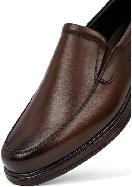 Erkek Kahverengi Deri Casual Loafer 25WFD676218