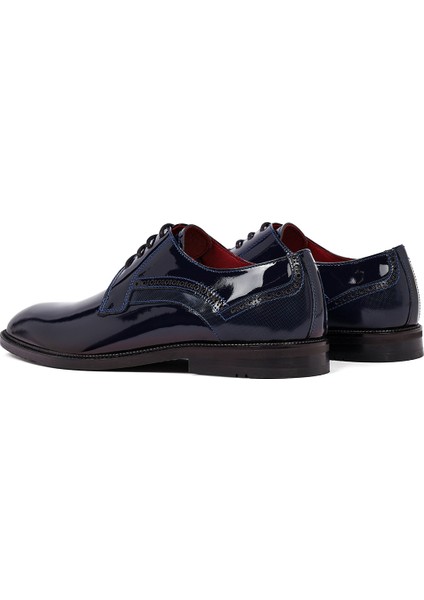 Erkek Lacivert Bağcıklı Rugan Deri Klasik Ayakkabı 25WFD603016 indirimleri