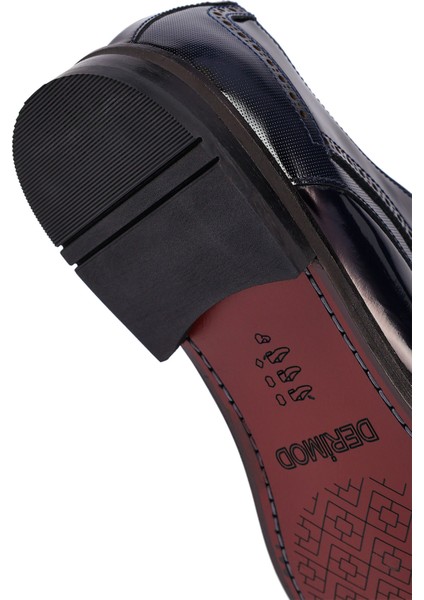 Erkek Lacivert Bağcıklı Rugan Deri Klasik Ayakkabı 25WFD603016