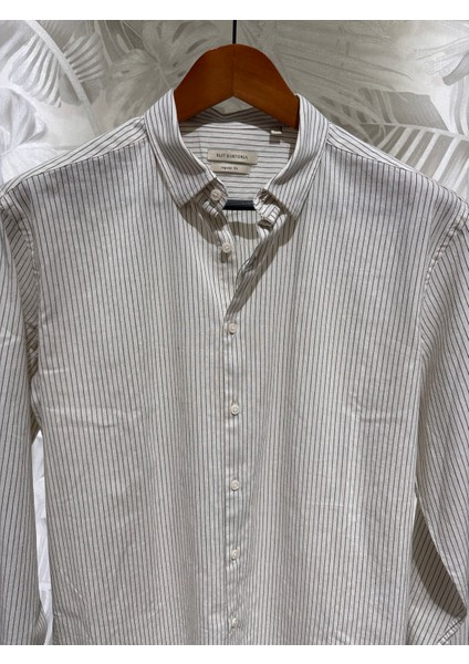 Erkek Uzun Kollu Çizgili Bej Yazlık Gömlek 6087-12 modelleri