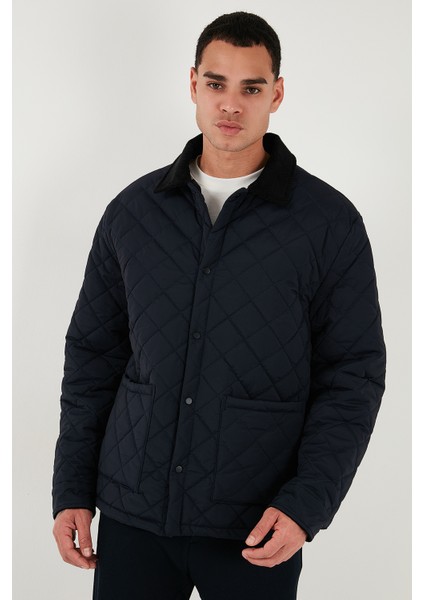 Kapitoneli Regular Fit Kadife Detaylı Mont Erkek Mont 497LEROY