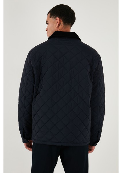 Kapitoneli Regular Fit Kadife Detaylı Mont Erkek Mont 497LEROY