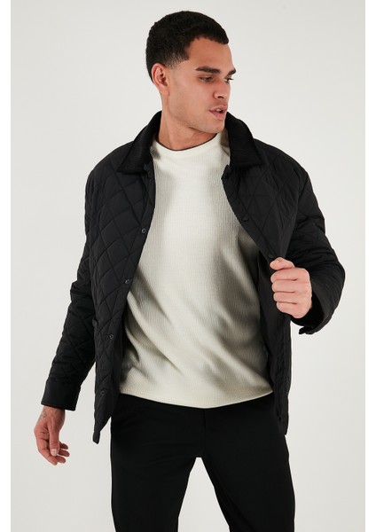 Kapitoneli Regular Fit Kadife Detaylı Mont Erkek Mont 497LEROY modelleri