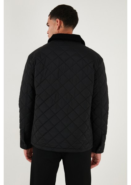 Kapitoneli Regular Fit Kadife Detaylı Mont Erkek Mont 497LEROY