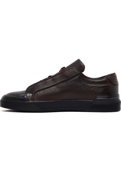 Erkek Kahverengi Bağcıklı Deri Sneaker 25WFD6211FT fiyatları