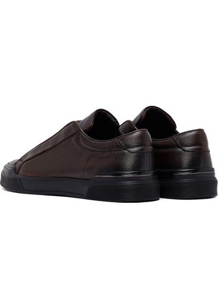 Erkek Kahverengi Bağcıklı Deri Sneaker 25WFD6211FT indirimleri