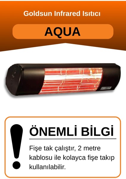 Aqua 1500 Watt GSA15 Kumandasız Suya Dayanıklı Elektrikli Infrared Isıtıcı-Siyah fiyatları