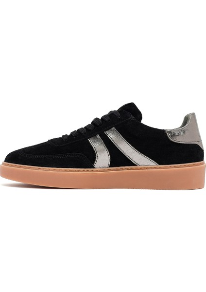Kadın Siyah Bağcıklı Süet Deri Sneaker 25AFD370910 fiyatları
