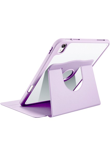 iPad 10. Nesil 11. Nesil A16 2022 - 2025 10.9" Uyumlu Kılıf Simplism 360 Dönen Yatay Dikey Standlı Kalemlikli Kılıf Arkası Şeffaf modelleri
