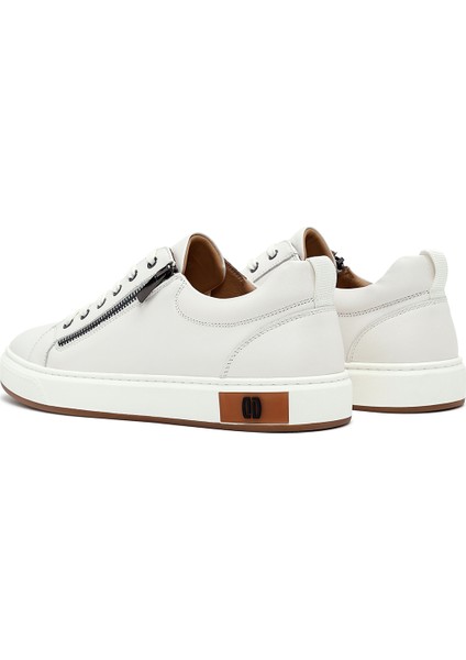 Erkek Beyaz Bağcıklı Deri Sneaker 25WFD697118 indirimleri