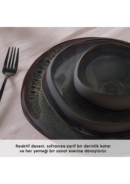 Earth Collection Galactic 55 Parça 12 Kişilik Yemek Takımı Siyah fırsatları