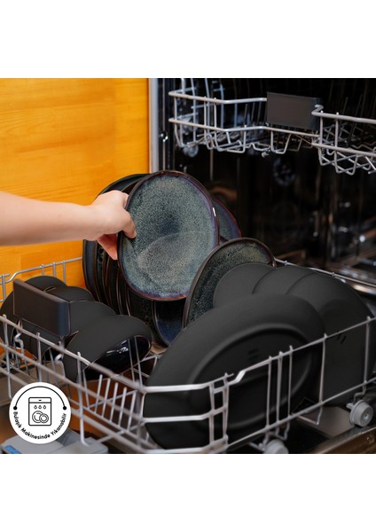 Earth Collection Galactic 55 Parça 12 Kişilik Yemek Takımı Siyah