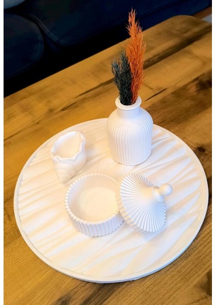 Tasarım Dalgalı Tabak 5 Li Dekor