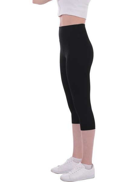 Toparlayıcı Kalın Kemerli Fitilli Kadın Kapri Tayt 4085 modelleri