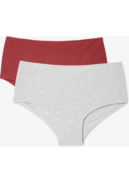 Çok Renkli Modal Fitilli Düşük Bel 2'li Boxer