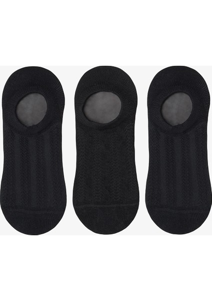 3 Çift Pamuklu Kendiden Desenli Sneaker Çorap