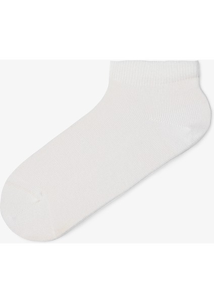 5 Çift Pamuklu Kendinden Desenli ve Çizgili Patik Çorap