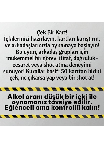 Çek Bi' Kart Arkadaşlara Özel Mini Shot Oyunu modelleri