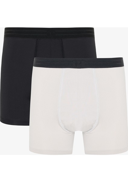 Erkek Mesh Açık Gri 2li Boxer