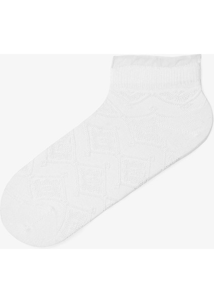 2 Çift Pamuklu Kendinden Desenli Tüllü Patik Çorap fiyatları