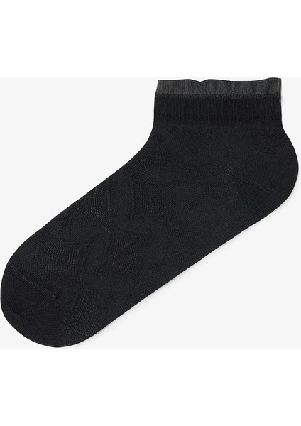 2 Çift Pamuklu Kendinden Desenli Tüllü Patik Çorap modelleri