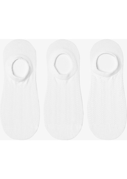 3 Çift Pamuklu Kendiden Desenli Sneaker Çorap