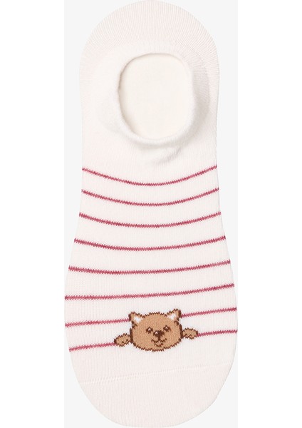 3 Çift Pamuklu Çizgili Kedicik Desenli Sneaker Çorap fırsatları