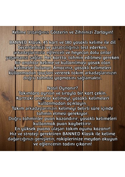 Yasaklı Kelime Oyunu Klasik modelleri