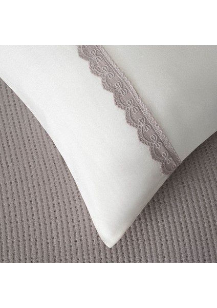 Alessa Çift Kişilik Pike Takımı %100 Organik Pamuk Jakarlı Gri 220X240 cm fiyatları