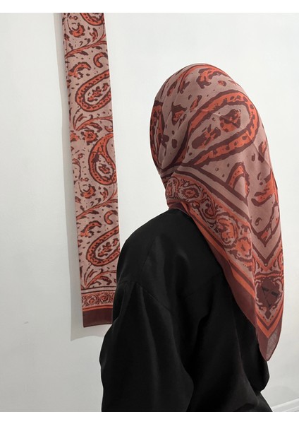 Soft Pamuk Etnik Desen Vizon Turuncu Renkeşarp indirimleri