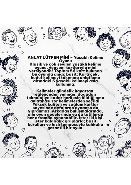 Anlat Lütfen Mini Yasaklı Kelime Oyunu modelleri
