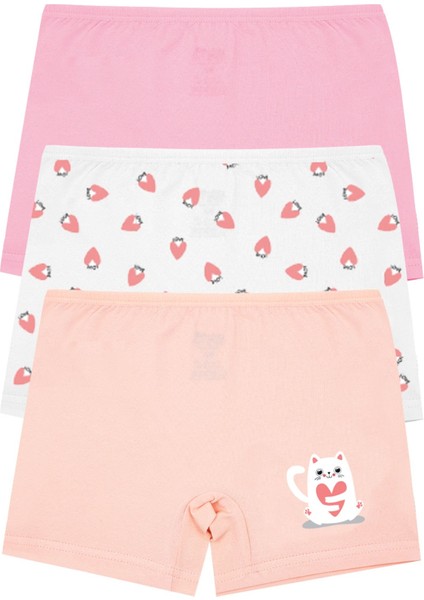 Kız Çocuk Boxer 3'lü Baskılı (%96 Pamuk - %4 Elastan)