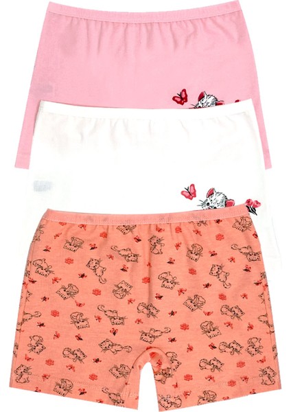 Kız Çocuk Boxer 3'lü Baskılı (%96 Pamuk - %4 Elastan)