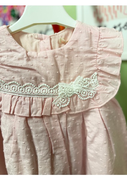 Yakası Fırfırlı Fiyonklu Pembe Kız Bebek/çocuk Elbise fiyatları