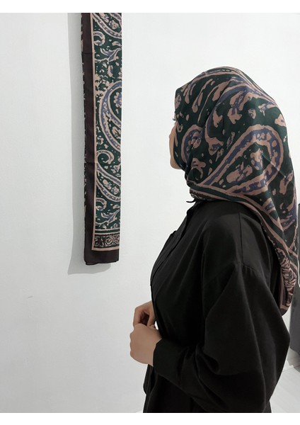 Soft Pamuk Etnik Desen Zümrüt Renk Eşarp fırsatları