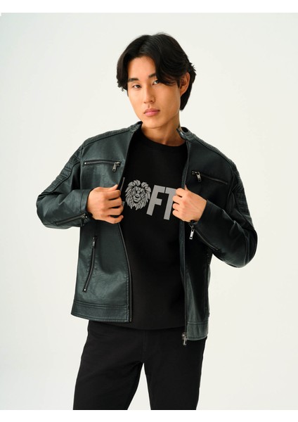 Siyah Erkek Deri Mont LF2033245