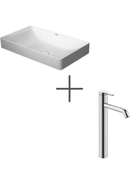 Durasquare 60 cm Çanak Lavabo ve C.1 Lavabo Bataryası, Large
