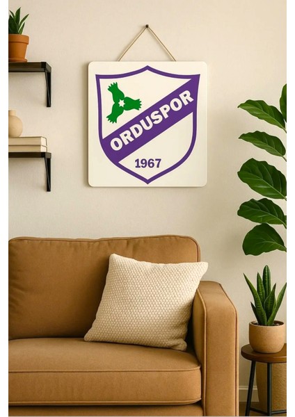 3D Orduspor Logolu Duvar Tablosu - Taraftarlara Özel Tasarım - 22,5X22,5CM