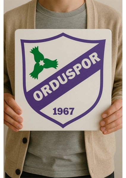 3D Orduspor Logolu Duvar Tablosu - Taraftarlara Özel Tasarım - 22,5X22,5CM modelleri