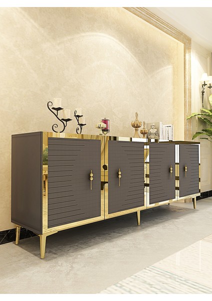 KA1801AG- Tuna Konsol , Tv Sehpası 180CM Antrasit-Gold fiyatları