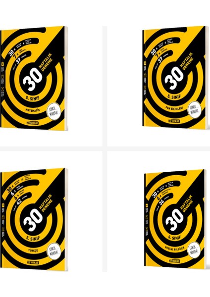 5. Sınıf Tüm Dersler Haftalık Deneme Seti 4 Kitap Hız Yayınları