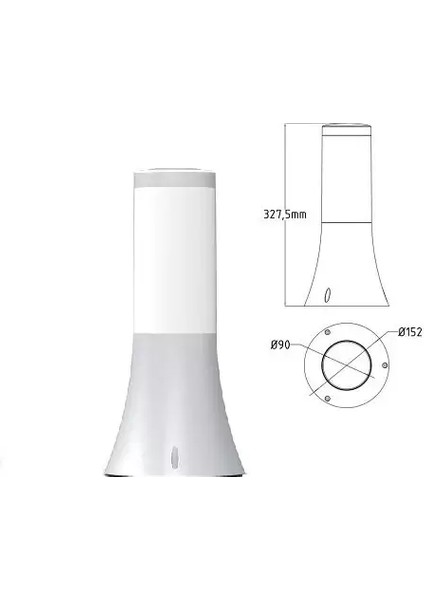 32 Cm, Plastik Gövde E27 Duylu Set Üstü Bahçe Armatürü, Elektrikle Çalışır Kaliteli Bahçe Apliği