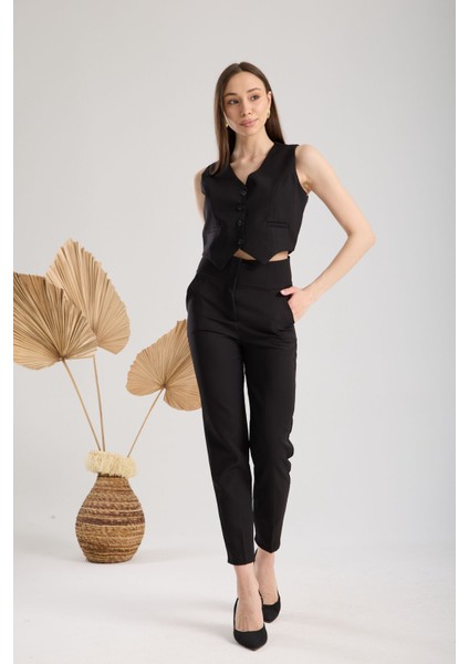 Yüksel Bel Dar Paça Toparlayıcı Kumaş Pantolon fiyatları