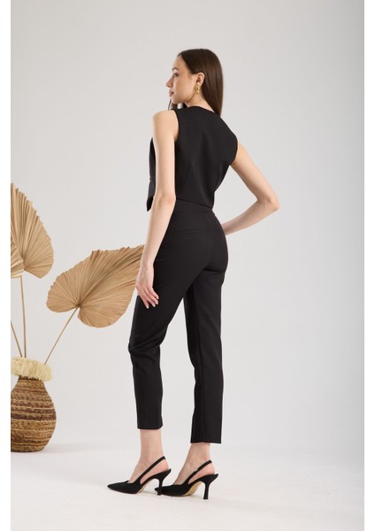 Yüksel Bel Dar Paça Toparlayıcı Kumaş Pantolon fırsatları