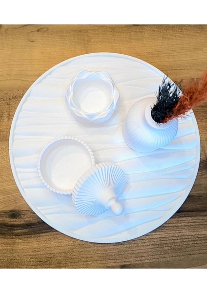 Tasarım Dalgalı Tabak 5 Li Dekor