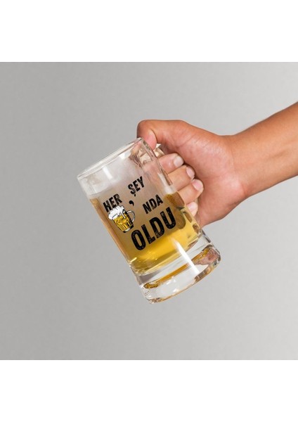 "her Şey Biranda Oldu Tasarım Bira Bardağı – Mizahi Hediyelik Cam Bira Bardağı" fiyatları