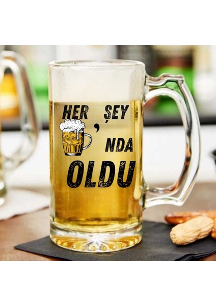 "her Şey Biranda Oldu Tasarım Bira Bardağı – Mizahi Hediyelik Cam Bira Bardağı" modelleri