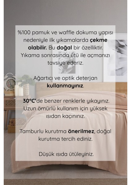 SEVİM %100 Pamuk, Çift Kişilik Waffle Pike 210x230 cm – Kapuçino fiyatları